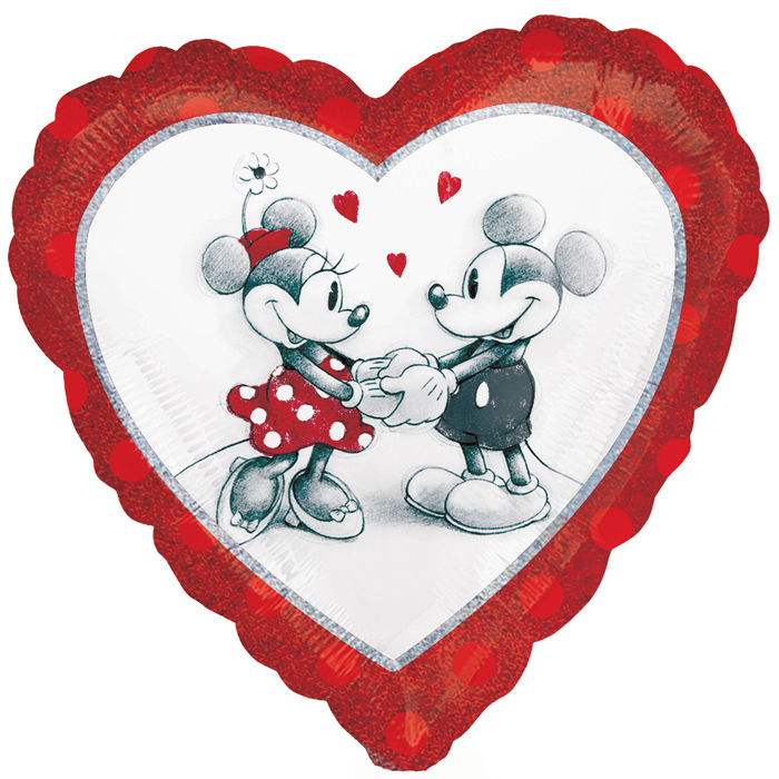 Ballon Micky Minnie Maus Herz Folienballon 45cm Hochzeit Heliumballon Ebay