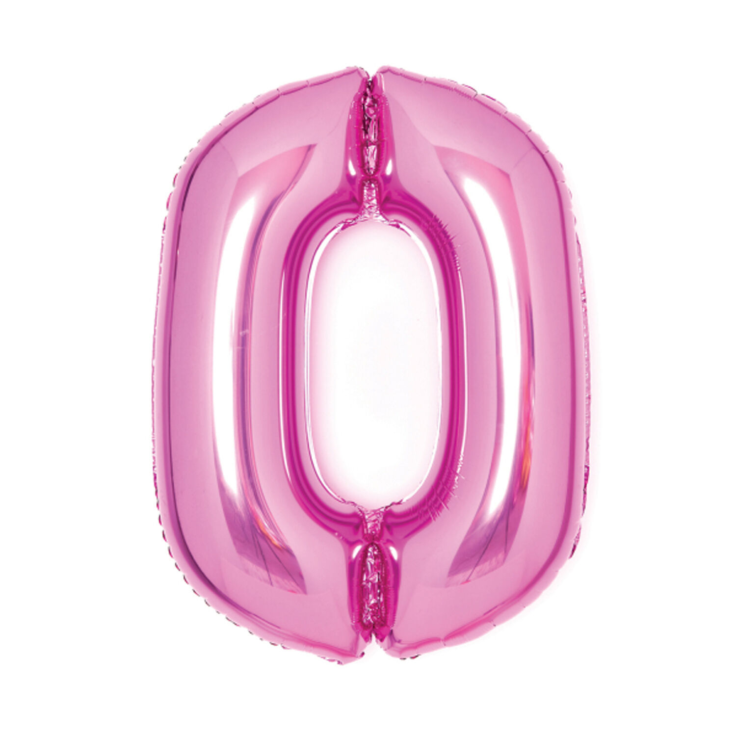 NEU Folienballon Medium Zahl 0, pink, ca. 66cm hoch