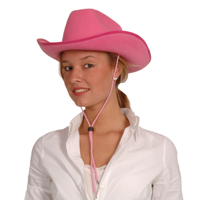 Hut Cowboy Classic Color aus Filz, pink - Party-Dekoration Pink