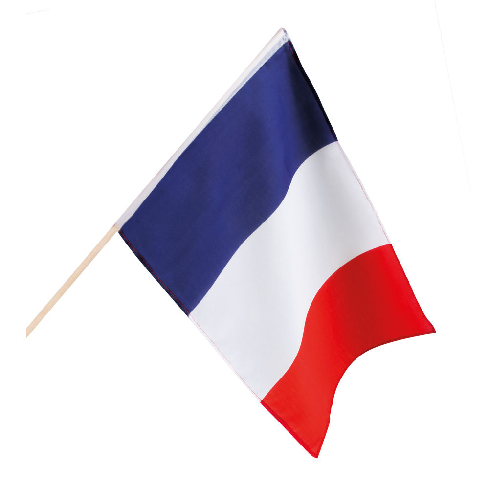 SALE Flagge am Stab Frankreich, 76 cm, Polyester - Partybedarf Europäische  Länder Motto-Party Produkte 