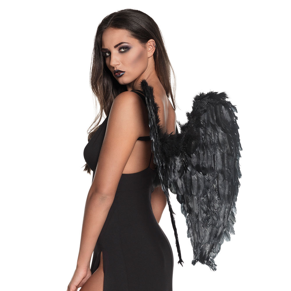 Flügel Engel schwarz, 65x65 cm - Federboas, Federflügel & Federn Kostüme &  Zubehör für Erwachsene Kostüme & Verkleiden Produkte 
