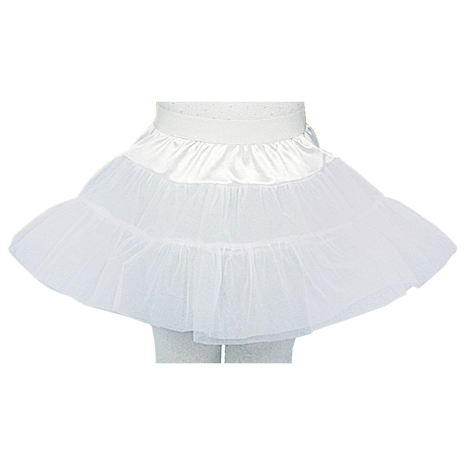 Petticoat für Kinder mit Rundumgummi, 2-lagig, weiß, Größe 128