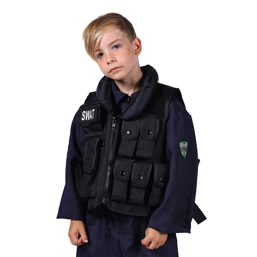 Kinder-Kostüm SWAT-Weste Deluxe, Einheitsgröße - Kinderkostüme
