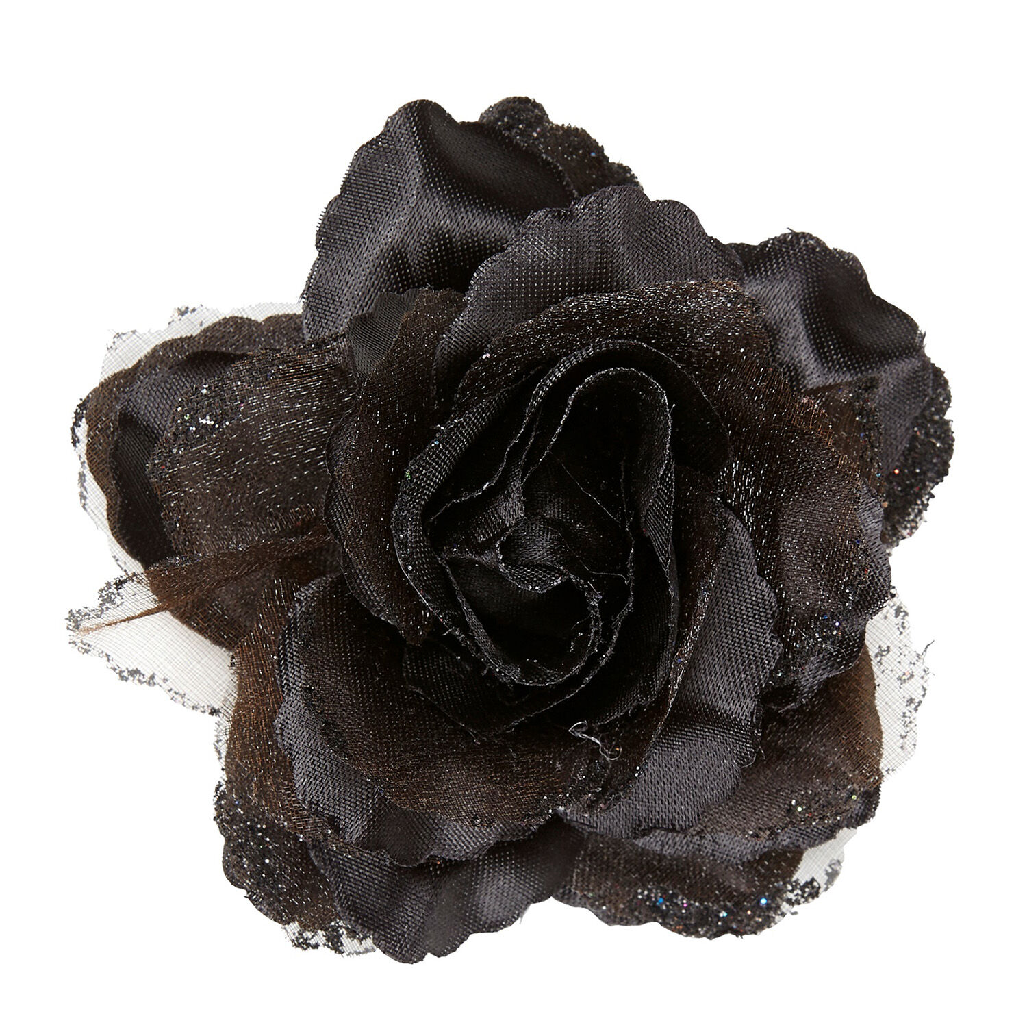 NEU Kostm-Zubehr schwarze Rose auf Haarspange