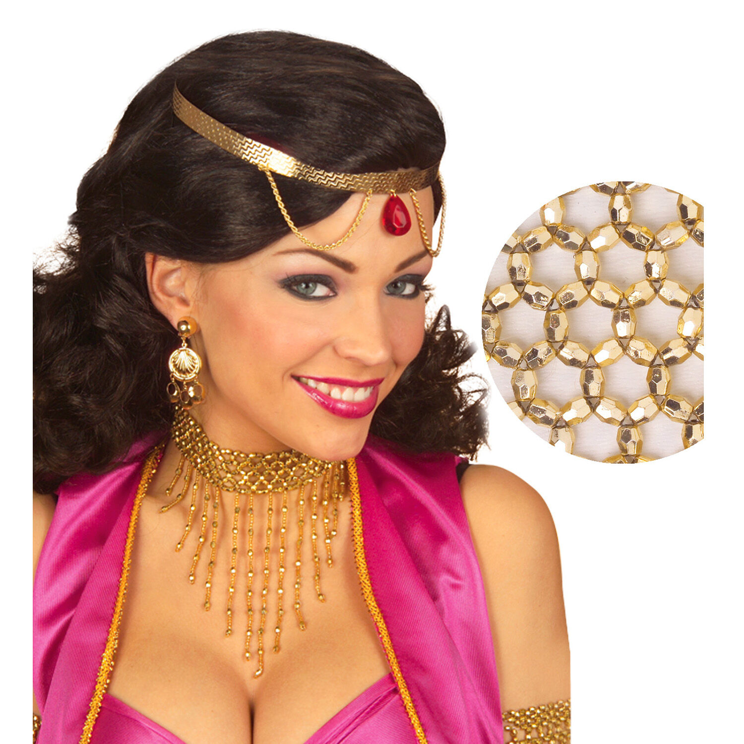NEU Collier Halskette mit Perlen, gold