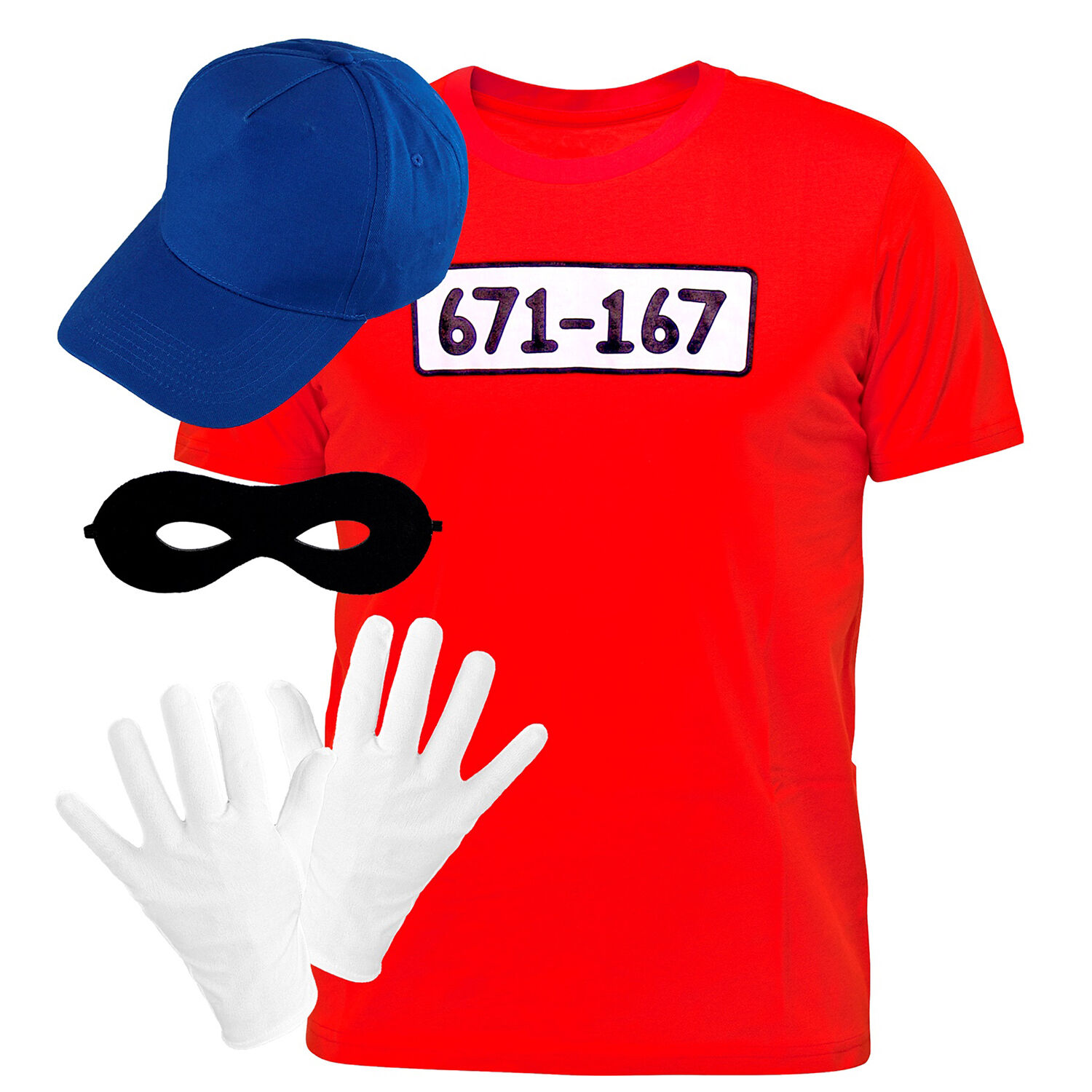 NEU Kostm-Set Diebesbande, mit Shirt, Handschuhen, Mtze und Augenmaske, Gr. M-L