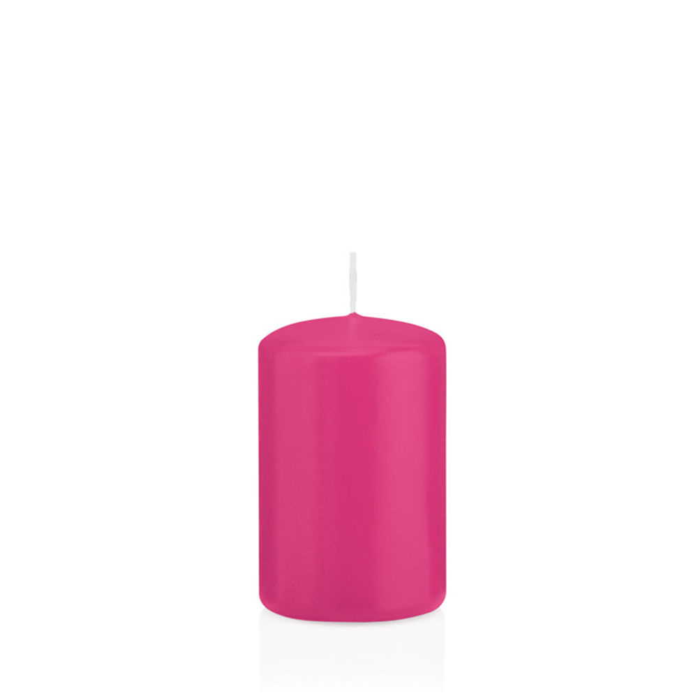 SALE Getauchte glatte Stumpen-Kerzen, ca. Hhe: 80mm,  50mm, Farbe: Pink