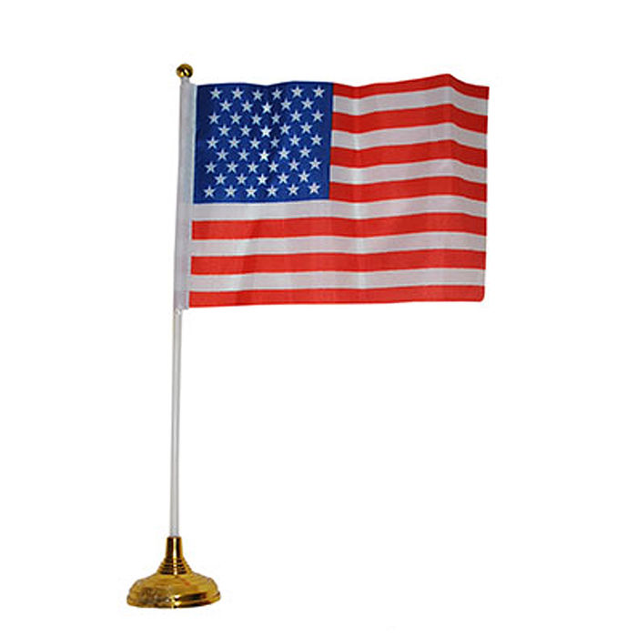 Fahne USA am Stab, mit Ständer, 14x20cm, 30cm - Partybedarf