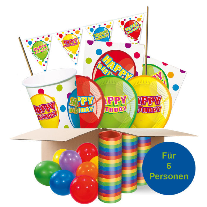 Neu Partybox Ballon Geburtstag Bunt 6 Personen Geburtstags Serie Ballon Geburtstag Geburtstagsdeko Serien Geburtstags Party Produkte Party Discount De