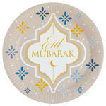 SALE Teller Eid Mubarak Papier 23cm, 8 St�ck