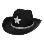 Hut Cowboy Taylor, mit Strass-Stern, Einheitsgr��e, Schwarz