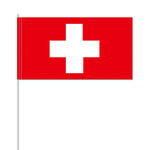 Papierflaggen Schweiz mit Stab, 12 x 21 cm, 10 Stck
