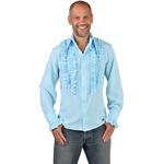 NEU Herren-Kostm Rschenhemd Silky, hellblau - verschiedene Gren (S-XXL)