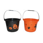 Eimer fr Sssigkeiten Trick or Treat, Orange oder Schwarz, 23x23x17cm, 1 Stck