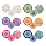 NEU Deko-Fcher aus Papier, 3 Stck - 2x 35cm und 1x 25cm - verschiedene Farben