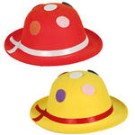 NEU Melone Mini-Clownshut mit Gummiband, sortierte Farben, 1 Stck