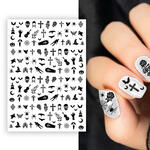 NEU Nagelsticker Halloween schwarz, unterschiedliche Formen, Karte mit 150 Stück