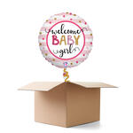 NEU Ballongre Welcome Baby Girl Stripes, rosa, 35cm, 1 Ballon