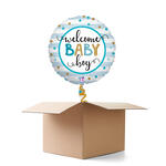 NEU Ballongre Welcome Baby Boy Stripes, blau, 35cm, 1 Ballon