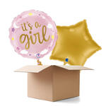 NEU Ballongre Its a Girl Sterne und Wolken, rosa, 35cm, 2 Ballons