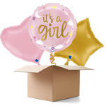 NEU Ballongre Its a Girl Sterne und Wolken, rosa, 35cm, 3 Ballons