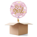 NEU Ballongre Its a Girl Sterne und Wolken, rosa, 35cm, 1 Ballon