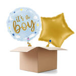 NEU Ballongre Its a Boy Sterne und Wolken, blau, 35cm, 2 Ballons