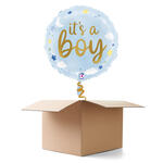 NEU Ballongre Its a Boy Sterne und Wolken, blau, 35cm, 1 Ballon