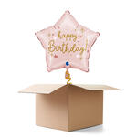 NEU Ballongre Baby-Pink Happy Birthday, rosa, 42x40cm, 1 Ballon
