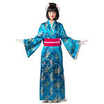 Damen-Kost�m Kimono mit G�rtel, t�rkis - Verschiedene Gr��en (S-XXXL)