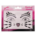 NEU Hautjuwelen Katze, pink-schwarz, selbstklebend