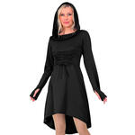 NEU Damen-Kostüm Kapuzenkleid, schwarz, mit Schnüroptik - verschiedene Größen (S-XL)