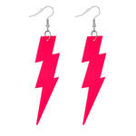 NEU Ohrringe 80s Blitze, neonpink