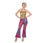 NEU Damen-Kostm Leoparden-Hose, mit Glitzer, lila-pink - Verschiedene Gren (34-48)