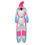 NEU Damen-Kostm Skianzug Deluxe, silber mit pink und blau - Verschiedene Gren (36-56)