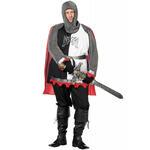 SALE Herren-Kostüm Ritter, schwarz-weiß, Gr. 58-60