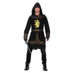 NEU Herren-Kostüm Schwarzer Ritter, Oberteil mit Kapuze - Verschiedene Größen (S-XL)