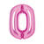 NEU Folienballon Medium Zahl 0, pink, ca. 66cm hoch