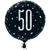 SALE Folienballon 50. Geburtstag, schwarz-silber, glitzernd, Gre: ca. 45 cm