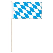 NEU Papierflaggen Bayern mit 39 cm Stab, 12 x 21 cm, 10 Stück