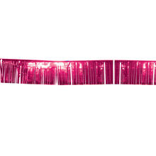 NEU Fransengirlande / Lamettagirlande 3m breit mit 25cm Fransen, metallic-pink