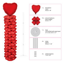 NEU Ballon-Display Valentine, inklusive 16 Folienballons, rote Herzen