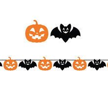 NEU Halloween Girlande Kürbis und Fledermaus, 3m