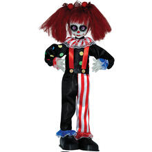 NEU Halloween-Deko-Figur Horrorclown Mädchen, mit Aufhänger, 45cm