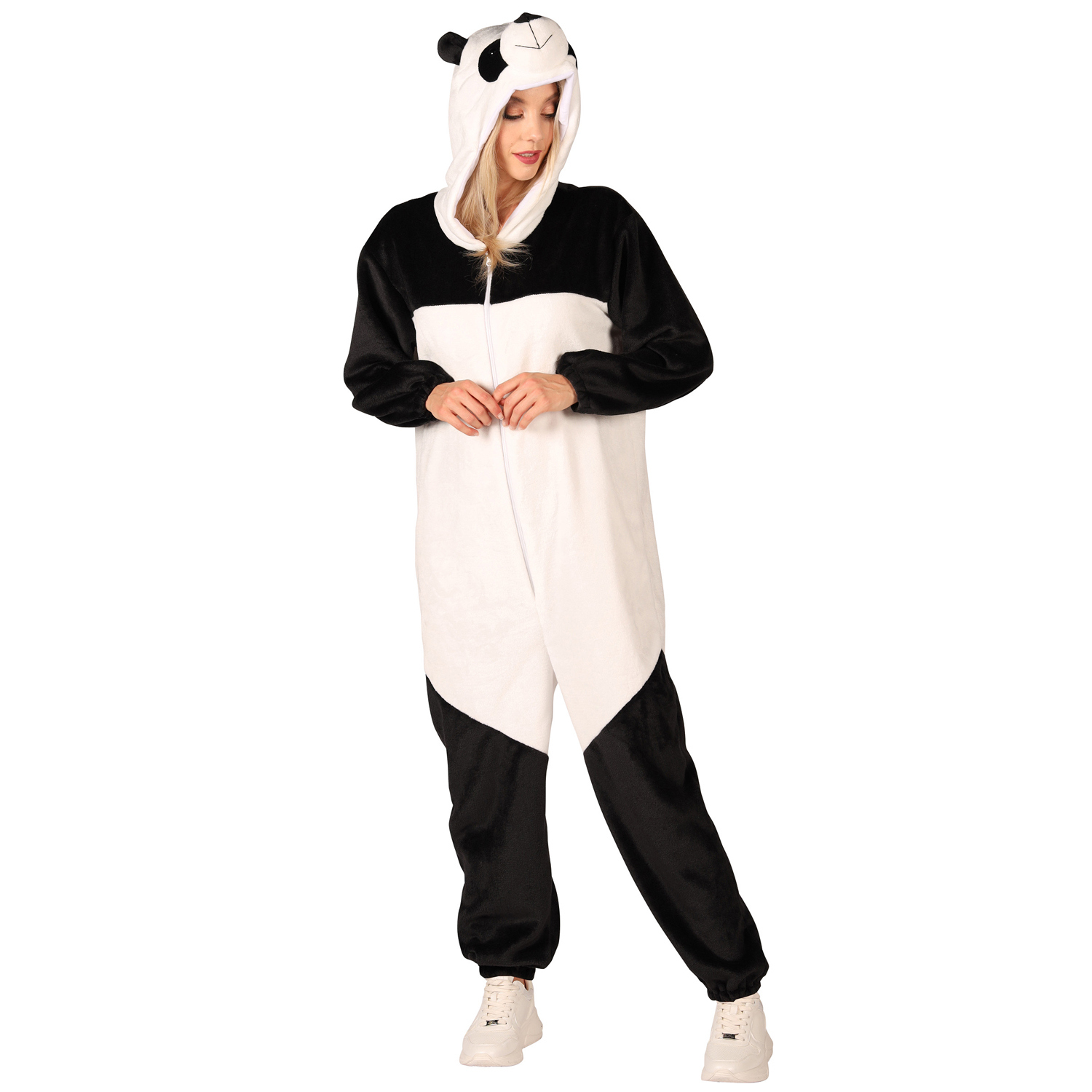 NEU Unisex-Kostüm Plüsch-Overall Panda, schwarz-weiß - verschiedene Größen (XS-XXL)