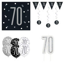 SALE Geburtstags-Serie Schwarz-Grau Happy Birthday 70 - Verschiedene Party-Artikel