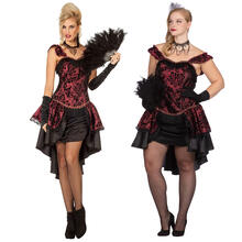 Damen-Kostüm Burlesque rot - Verschiedene Größen (34-48)