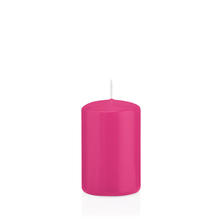 SALE Getauchte glatte Stumpen-Kerzen, ca. Hhe: 80mm,  50mm, Farbe: Pink