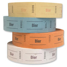 Rollen-Gutscheine Bier, 500 Abrisse - Verschiedene Farben